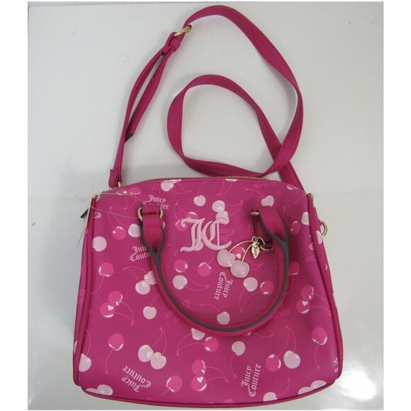 NWT Juicy Couture Cherry on Top Satchel Raspberry Multi Colored Pink NEW - Picture 1 of 8